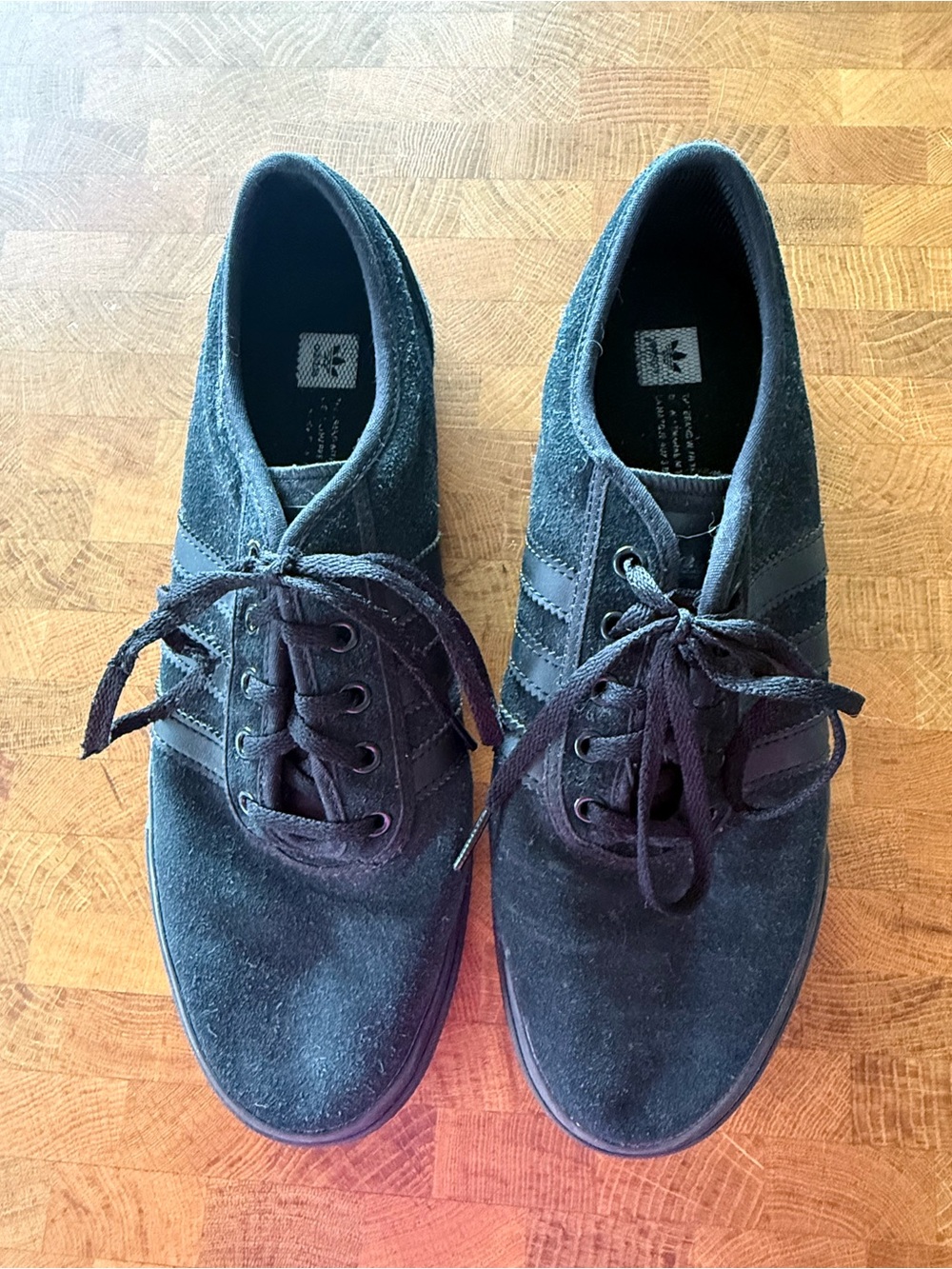 Men's Adidas Black Suede Lace-Up Casual Shoes - Men’s 11